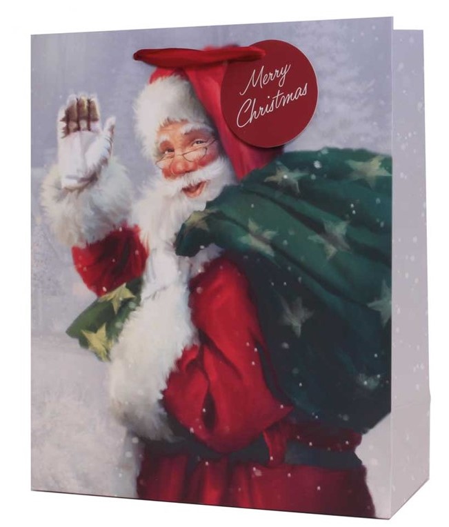 Christmas Gift Bag Traditional Santa Large ( 26 X 32 X 12cm) - Click Image to Close