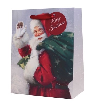 Christmas Gift Bag Traditional Santa Medium ( 18 X 23 X10cm) - Click Image to Close
