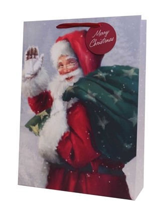 Christmas Gift Bag Traditional Santa'S Ex Large ( 32 X 44 X 11cm - Click Image to Close