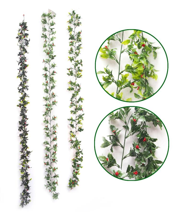 Garland Mini Holly 150cm ( Assorted Design ) - Click Image to Close