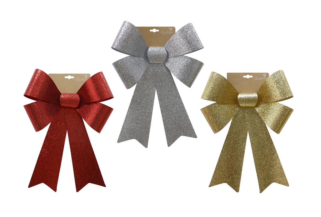 Glitter Deluxe Bow Jumbo 1 Pack ( Assorted Colours ) - Click Image to Close