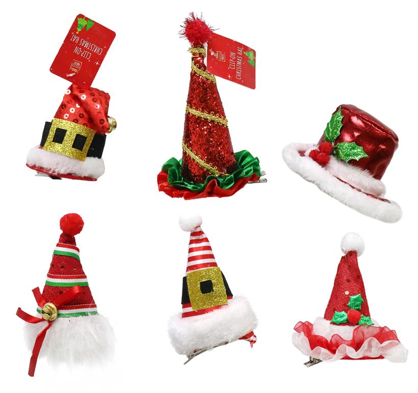 Christmas Clip On Hat Mega-Mix ( Assorted Designs ) - Click Image to Close