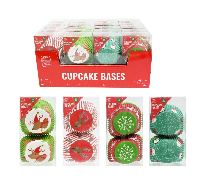 Christmas Cupcake Wrapper 50Pc - Click Image to Close