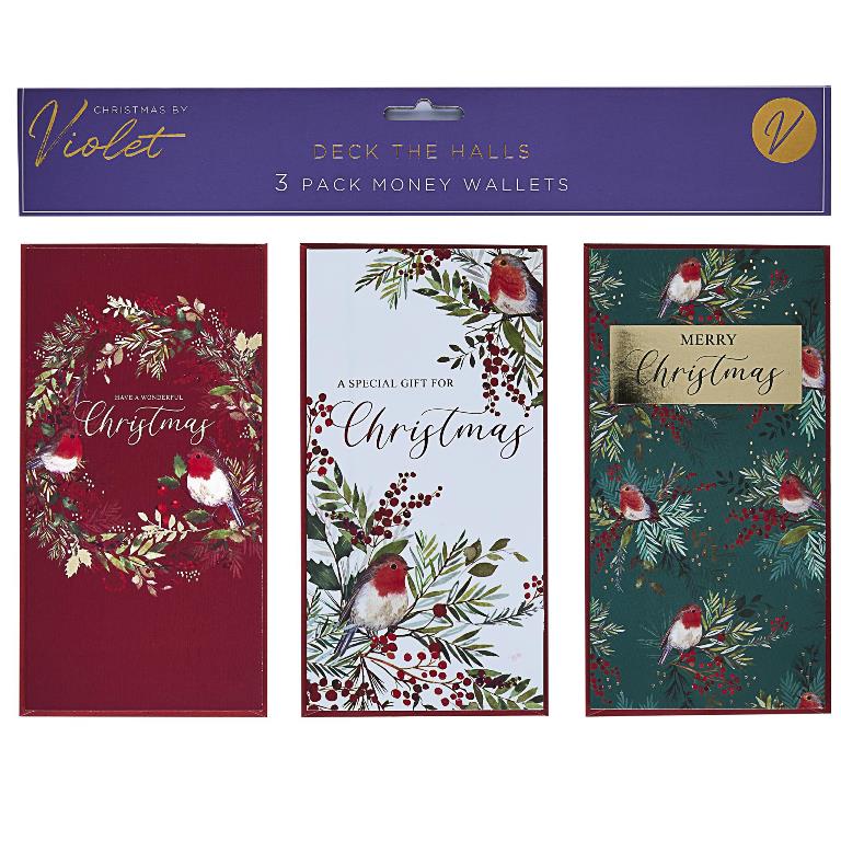 Deck The Halls Money Wallets 3 Pack - Click Image to Close