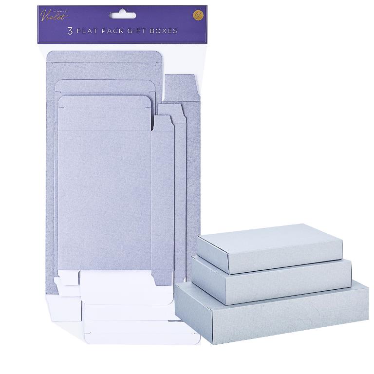 Silver 3 Pack Flat Pack Box - Click Image to Close