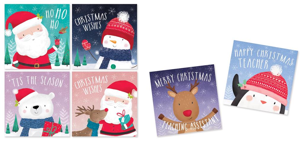 Christmas Cards - 30 Kids School Pack - Cute - Click Image to Close
