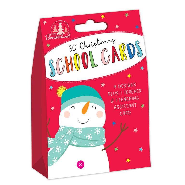 Cards Christmas School Pack Of 30 - Click Image to Close