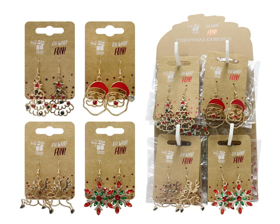 Christmas Metal Earrings ( Assorted Designs ) - Click Image to Close