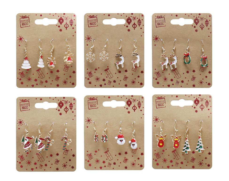 Christmas Dangly Earrings ( Assorted Designs ) - Click Image to Close