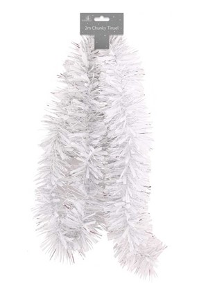 Tinsel Christmas 2M Chunky - White - Click Image to Close