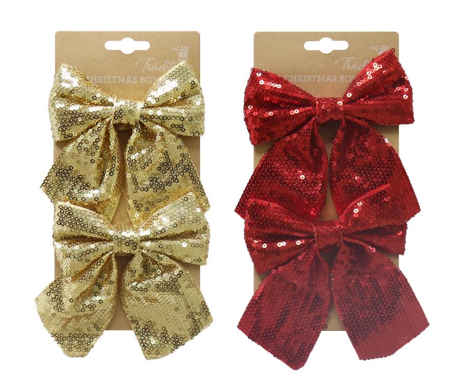 Sequins Mini Bow 2 Pack Medium - Click Image to Close