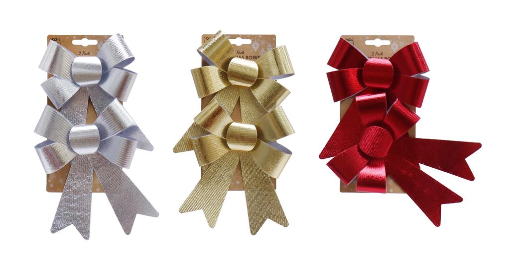 Metallic Bow Medium 2 Pack ( Assorted Colours ) - Click Image to Close
