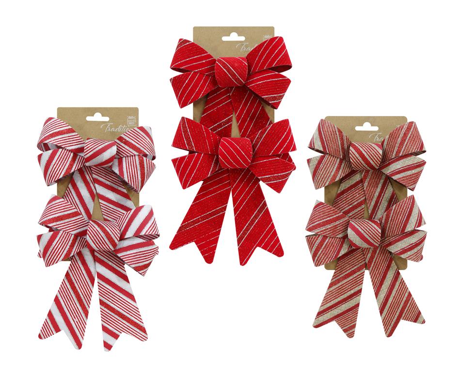 Bow Stripes Medium 2 Pack ( Assorted Design ) - Click Image to Close