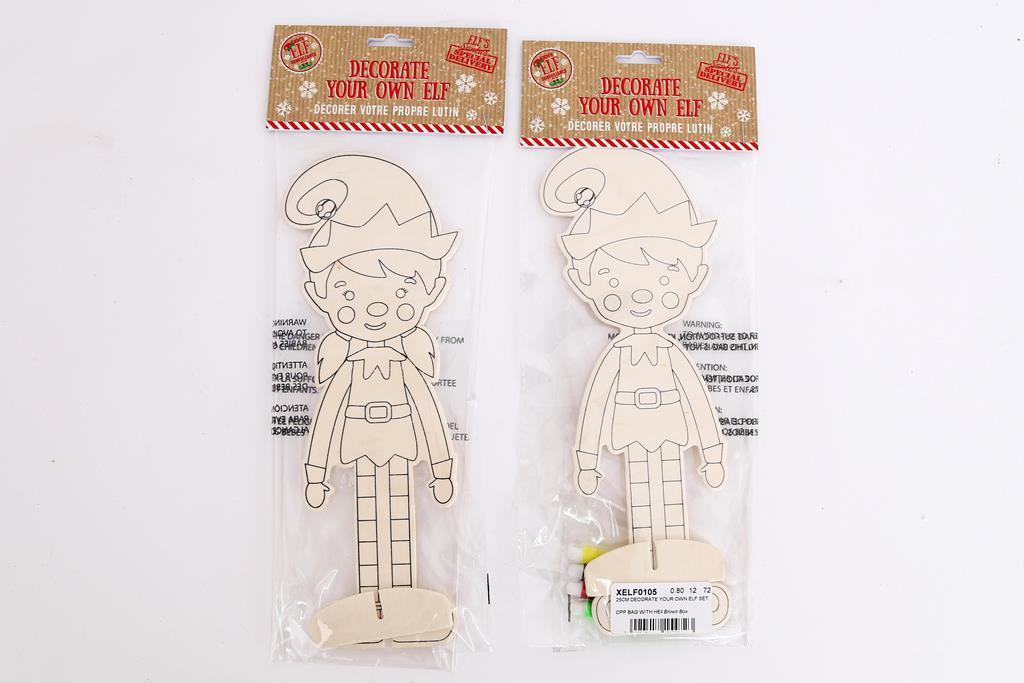 25CM DECORATE YOUR OWN ELF SET WITH COLOURS - Click Image to Close