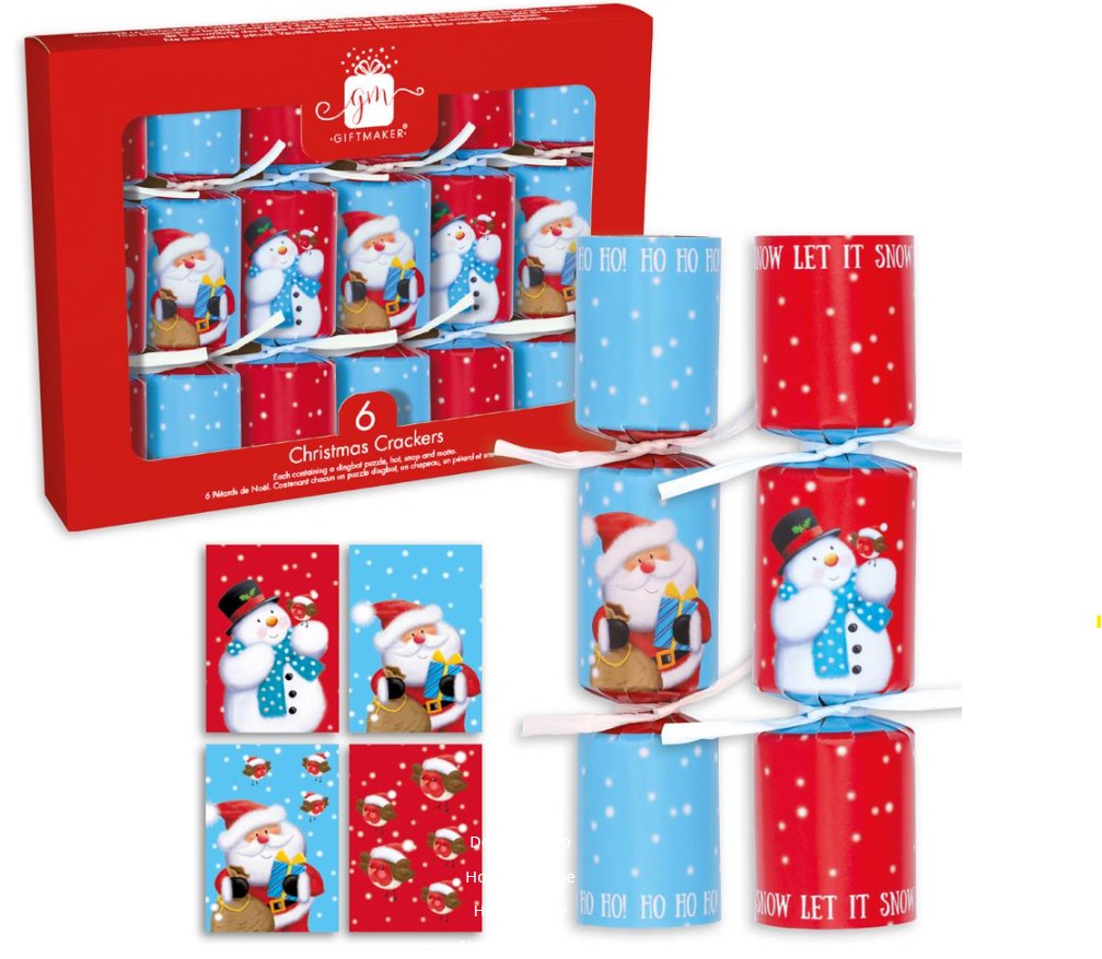 Christmas Crackers 6" X 6 Santa & Friend - Click Image to Close