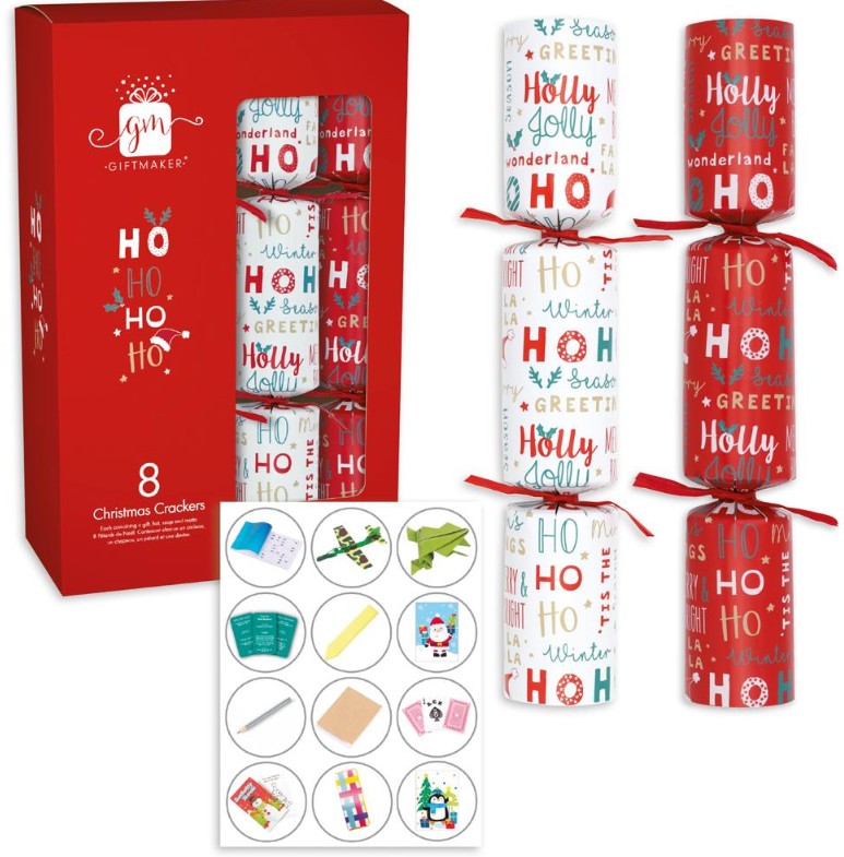 Christmas Cracker 8 x Ho Ho Text - Click Image to Close