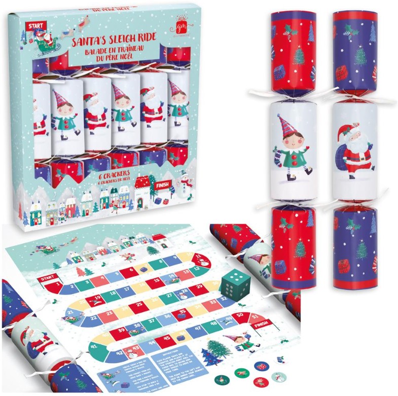 Christmas Cracker 6" x 8 Santa's Sleigg Ride - Click Image to Close