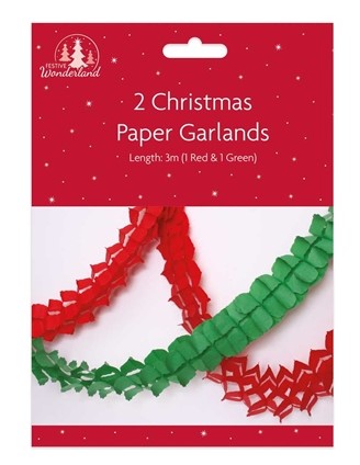 Paper Decoration Christmas Paper Garland 2 Pack - Click Image to Close