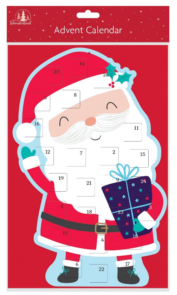 Advent Calendar Christmas Standing Die-Cut Santa - Click Image to Close