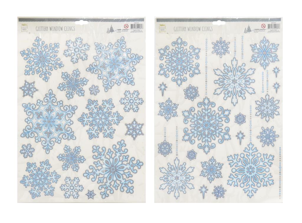 Glitter Snowflake Window Cling - Click Image to Close