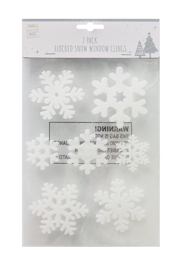 Flocked Snowflakes Sticker 14 Pack 2 Sheets - Click Image to Close