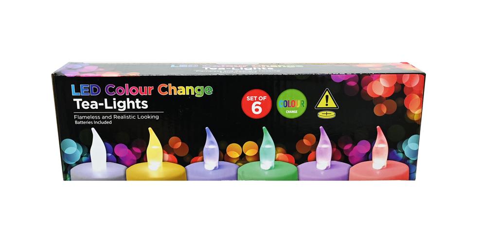 LED TEALIGHT CANDLE 6PC COLOUR CHANGE - Click Image to Close