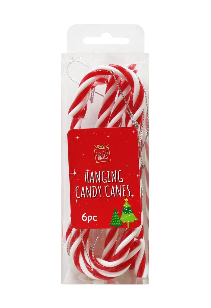 Hang Deco Candy Canes 6 Pack - Click Image to Close