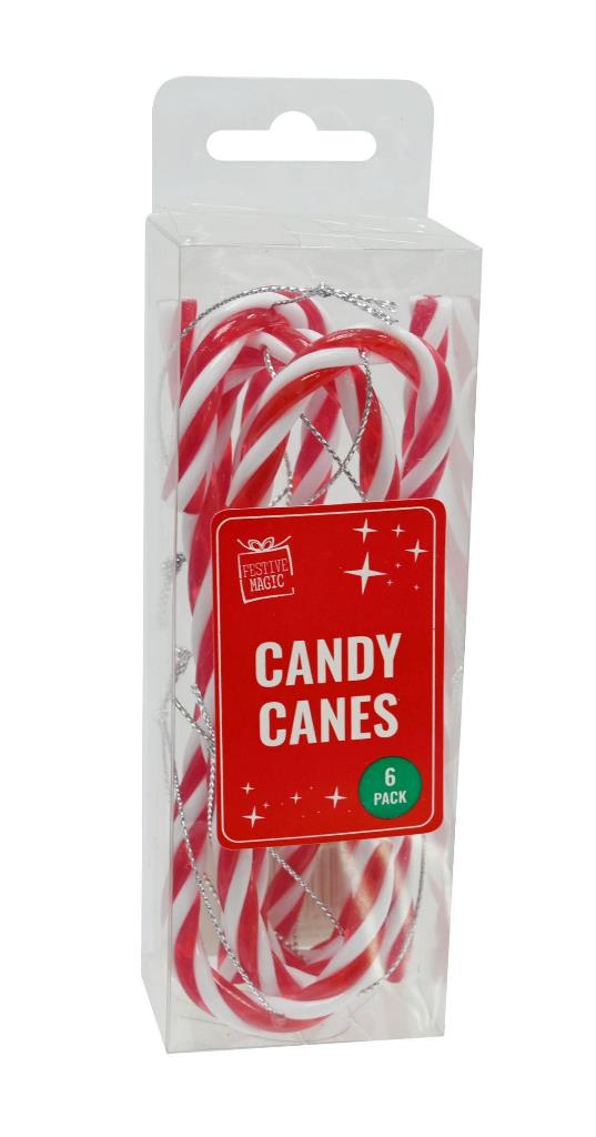 Hang Deco Candy Canes 6 Pack - Click Image to Close