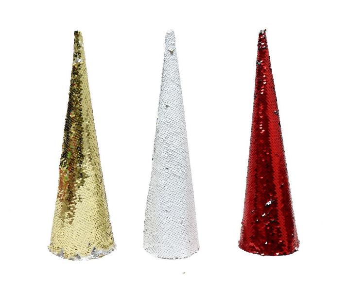 Reversible Sequins Cone Tree 40cm - Click Image to Close