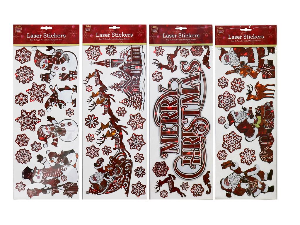 Red Fancy Laser Stickers ( Assorted Designs ) - Click Image to Close