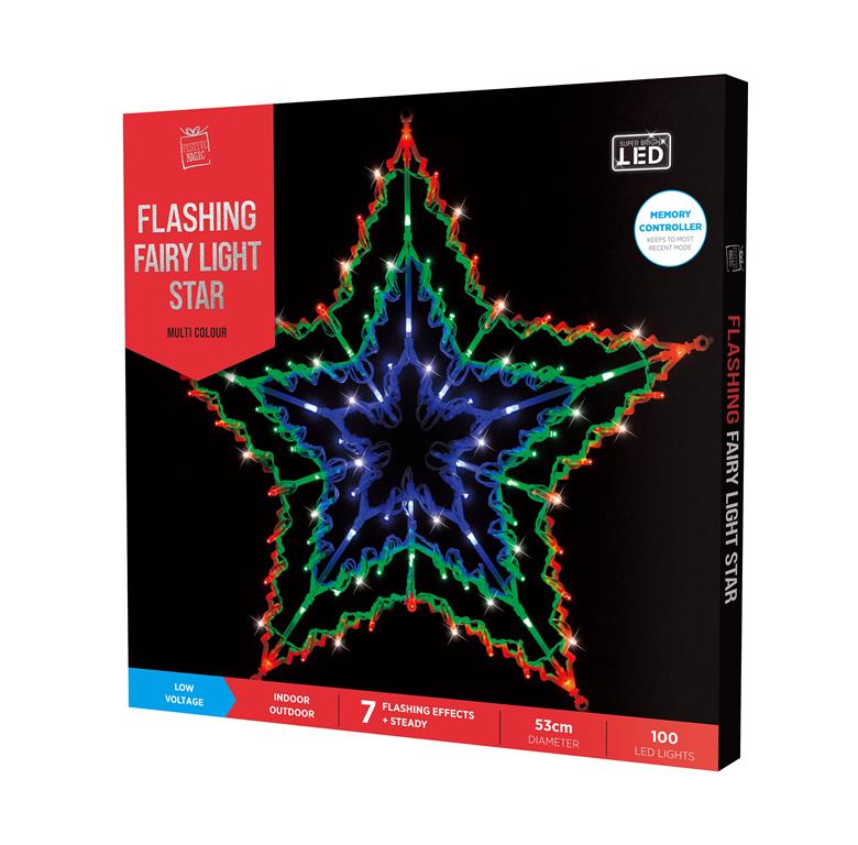LED Silhouette Star Lights Multicoloured - Click Image to Close