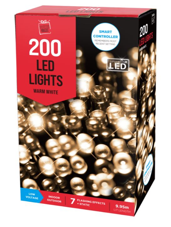 LED Lights 200 Warm White - Click Image to Close