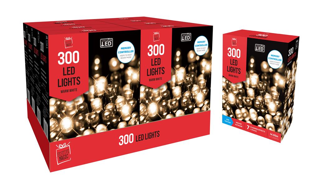 LED Lights 300 Warm White - Click Image to Close