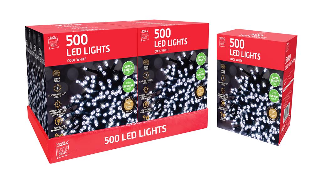 LED LIGHTS 500 TIMER WHITE - Click Image to Close