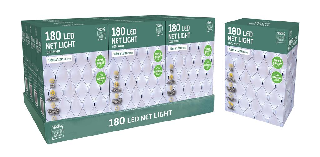 LED NET LIGHTS 180 WHITE - Click Image to Close