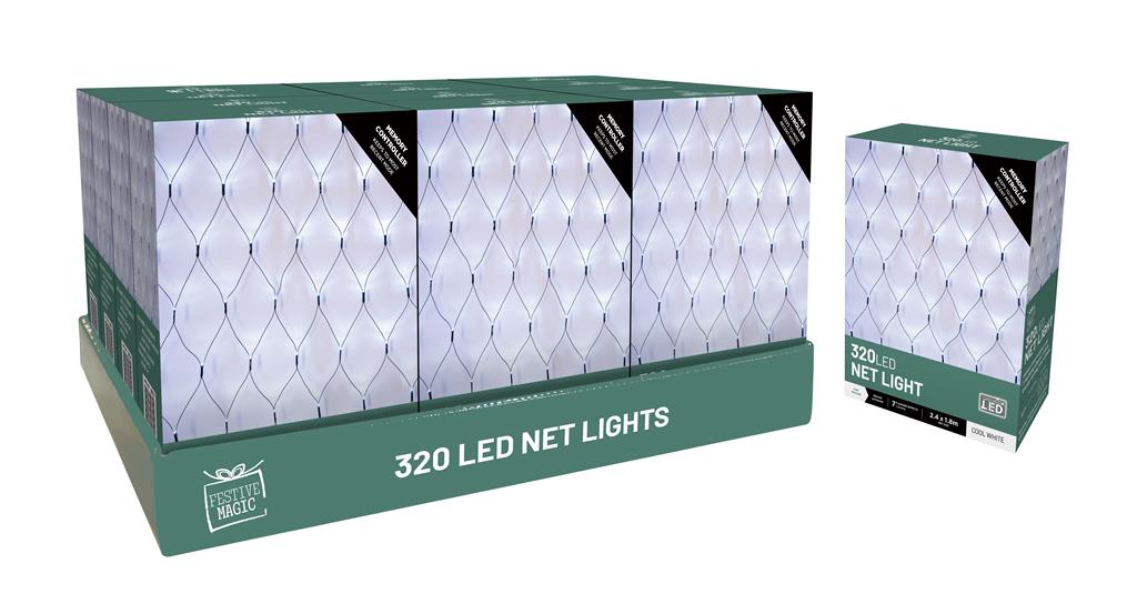 LED Net Lights 320 White - Click Image to Close
