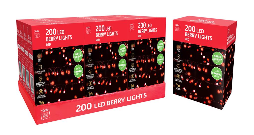 LED Berry Lights 200 Red - Click Image to Close