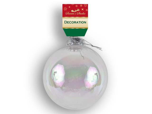 Christmas Irridescent 100mm Bauble - Click Image to Close
