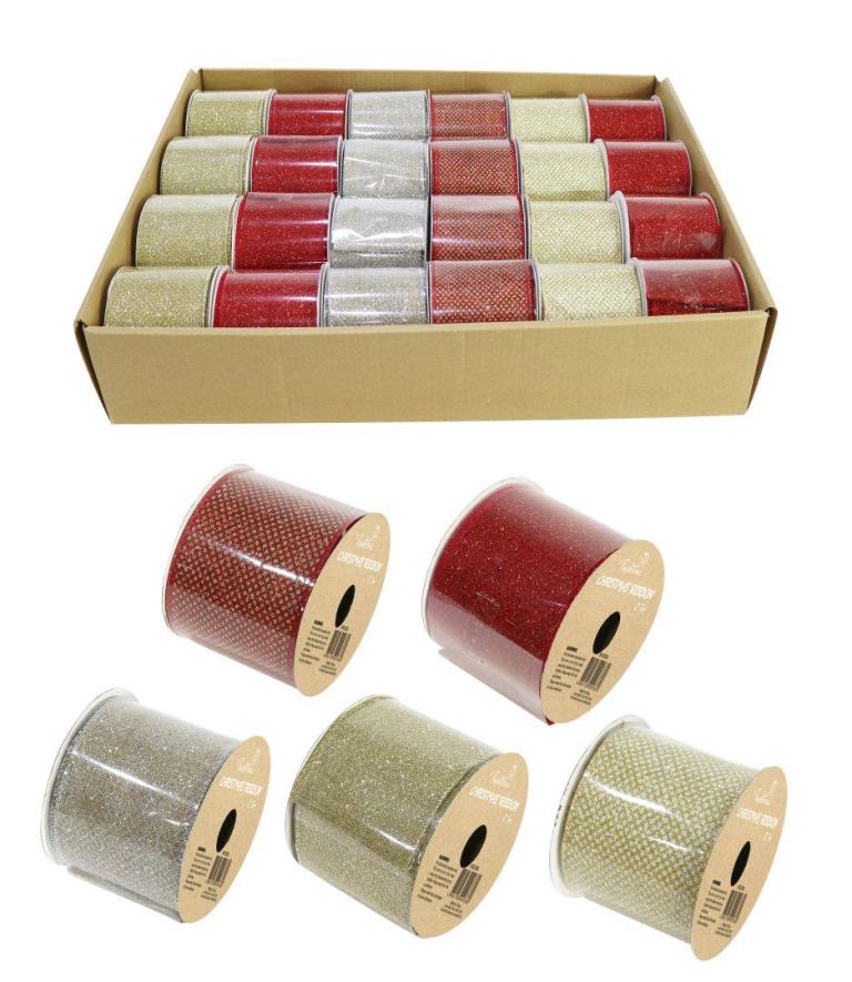 Ribbon Glitter Mesh 63Mm X 2.7M - Click Image to Close