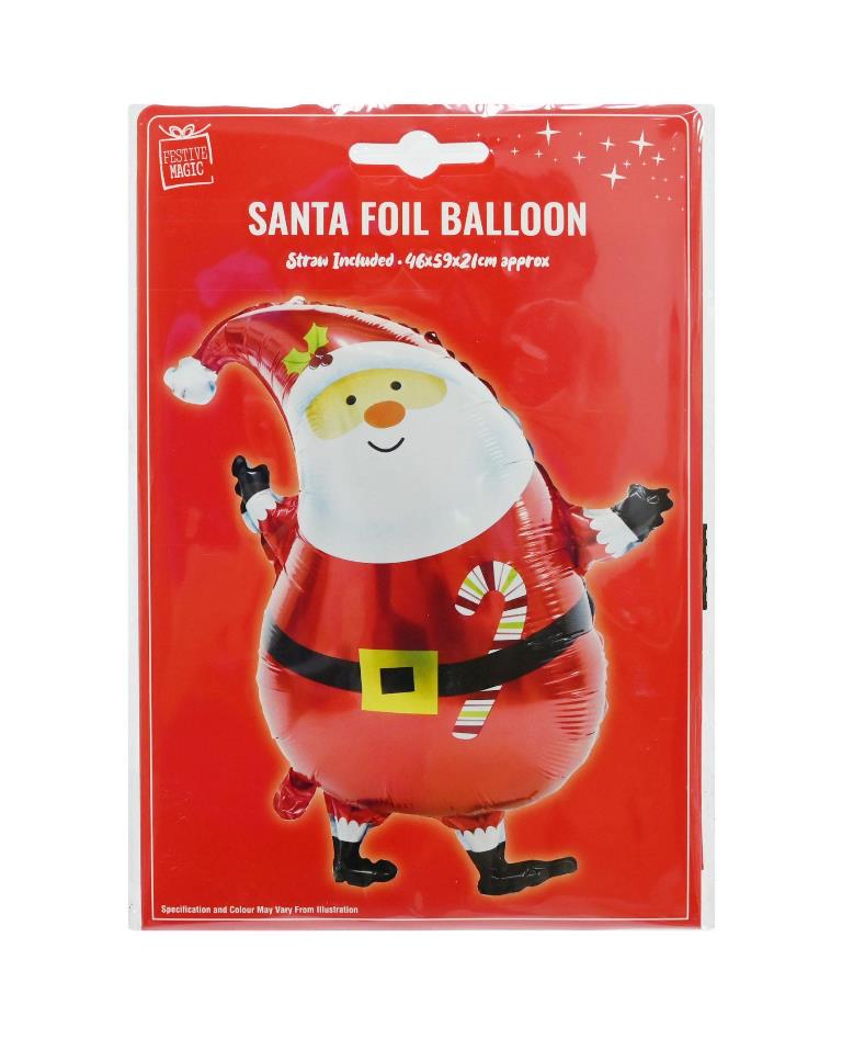 Christmas Foil Balloon Santa - Click Image to Close