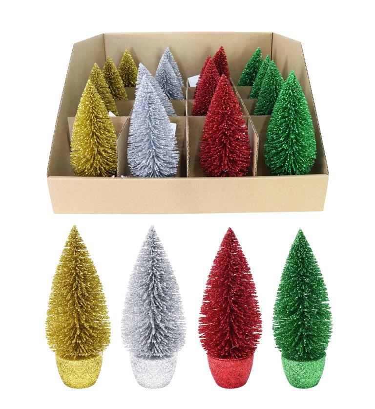 Glitter Spiky Tree 13cm ( Assorted Colours ) - Click Image to Close