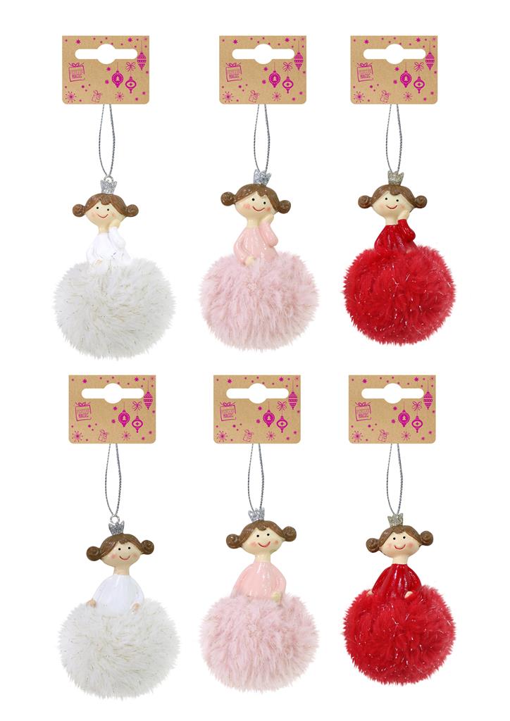 Hanging Angel Pom Pom ( Assorted Colours ) - Click Image to Close