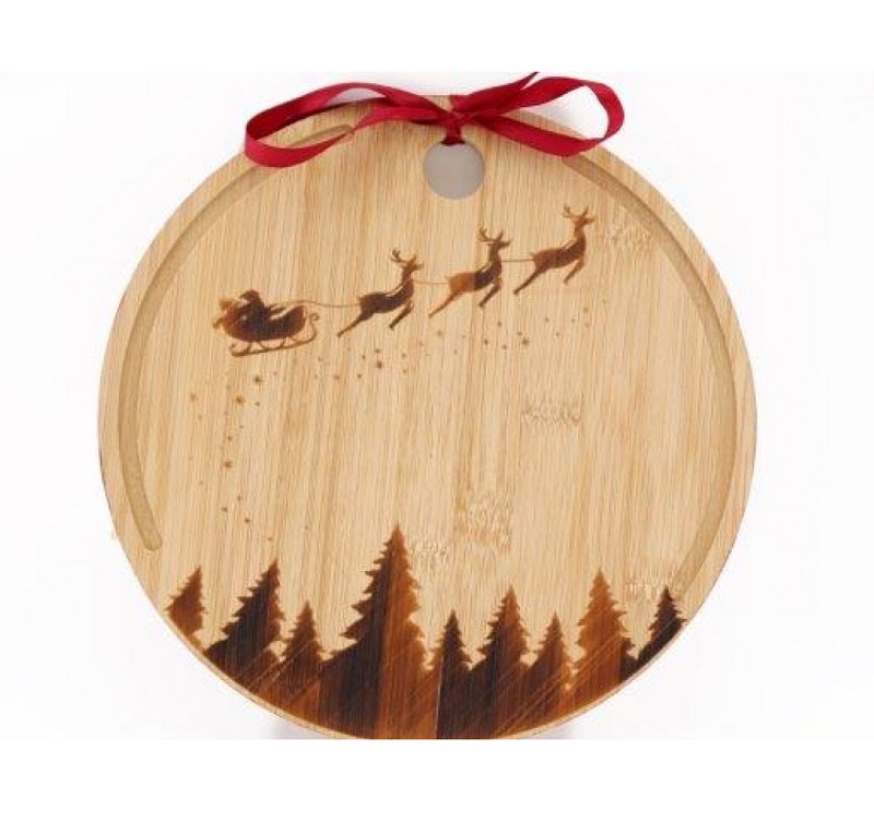 Round Christmas Chopping Board - Click Image to Close