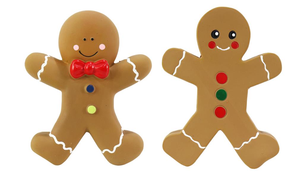 Gingerbread Man Pet Toy Squeaky 14cm ( Assorted Design ) - Click Image to Close