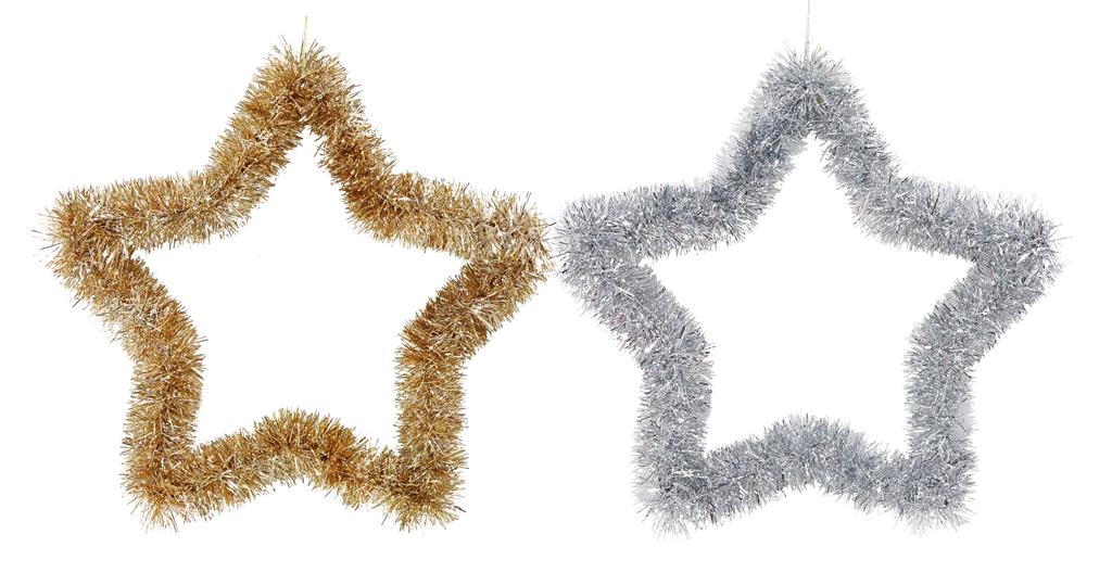 TINSEL SILHOUETTE STAR 33x33cm - Click Image to Close