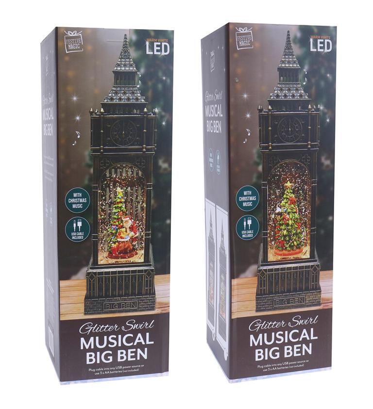 SWIRL MUSICAL BIG BEN 38cm USB - Click Image to Close