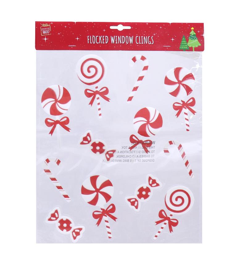 Flocked Candy Window Cling - Click Image to Close