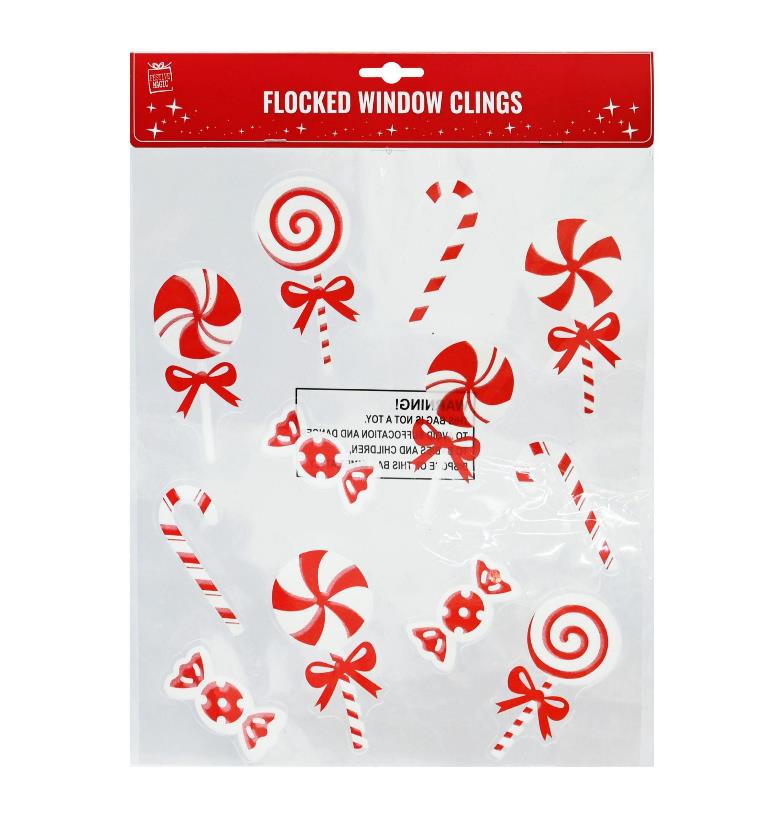 Flocked Candy Window Cling - Click Image to Close