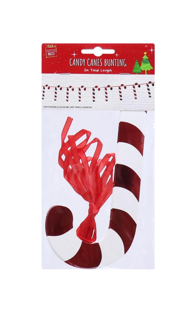 Foil Candy Cane Garland 8 Pack 2M - Click Image to Close