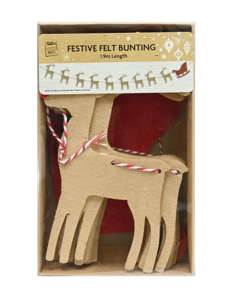 Reindeers Sleigh Bunting 1.9M - Click Image to Close